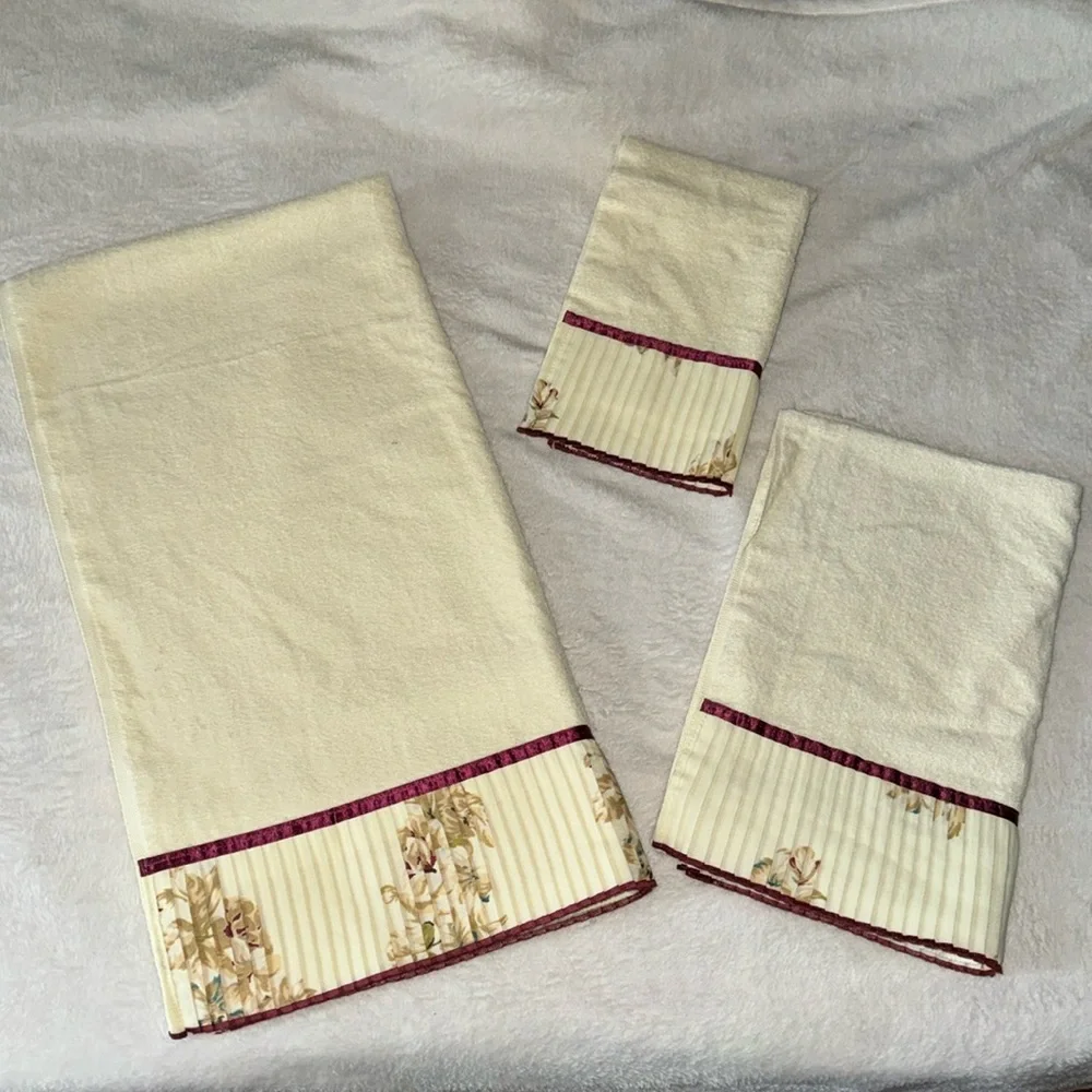 3 piece decorative bath towel set